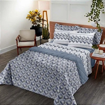 Jogo de Cama Coteminas Solteiro Royal Berlin Indigo